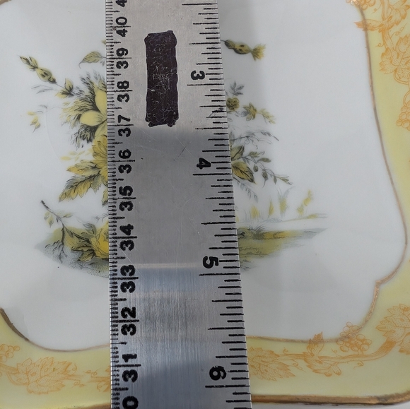 Vintage hand painted square dish from ISCO JAPAN. Yellow and gold - Picture 5 of 6